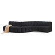 Bowery Hill Contemporary Soft Black Velvet Modular Sectional