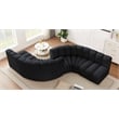 Bowery Hill Contemporary Soft Black Velvet Modular Sectional