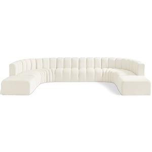 Bowery Hill Contemporary Soft Cream Velvet Modular Sectional