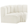 Bowery Hill Contemporary Soft Cream Velvet Modular Sectional