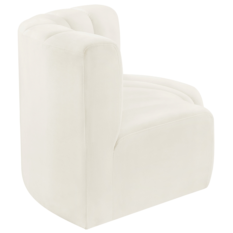 Bowery Hill Contemporary Soft Cream Velvet Modular Sectional