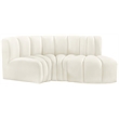 Bowery Hill Contemporary Soft Cream Velvet Modular Sectional