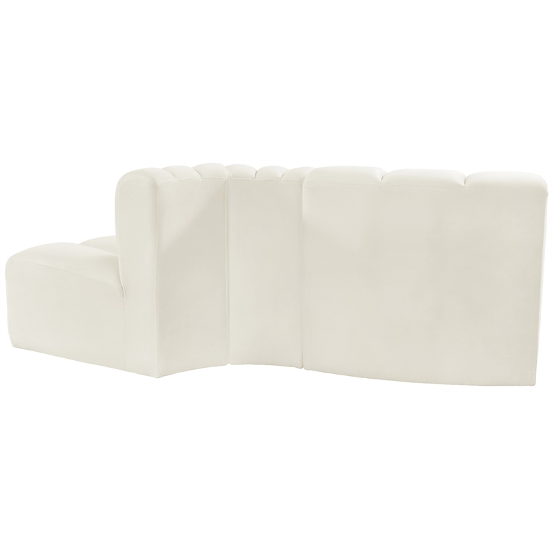 Bowery Hill Contemporary Soft Cream Velvet Modular Sectional
