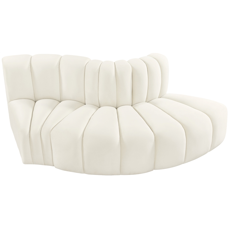 Bowery Hill Contemporary Soft Cream Velvet Modular Sectional