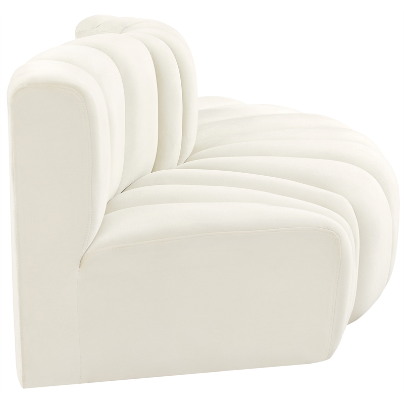 Bowery Hill Contemporary Soft Cream Velvet Modular Sectional