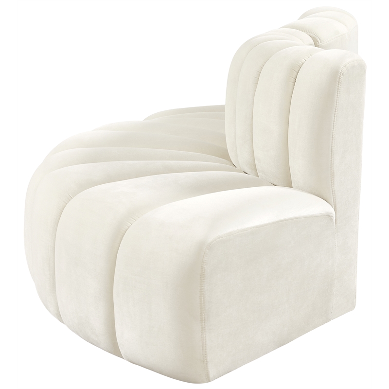 Bowery Hill Contemporary Soft Cream Velvet Modular Sectional