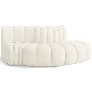 Bowery Hill Contemporary Soft Cream Velvet Modular Sectional