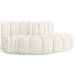Bowery Hill Contemporary Soft Cream Velvet Modular Sectional