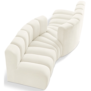 Bowery Hill Contemporary Soft Cream Velvet Modular Sectional
