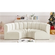 Bowery Hill Contemporary Soft Cream Velvet Modular Sectional
