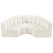 Bowery Hill Contemporary Soft Cream Velvet Modular Sectional