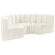 Bowery Hill Contemporary Soft Cream Velvet Modular Sectional