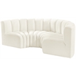 Bowery Hill Contemporary Soft Cream Velvet Modular Sectional