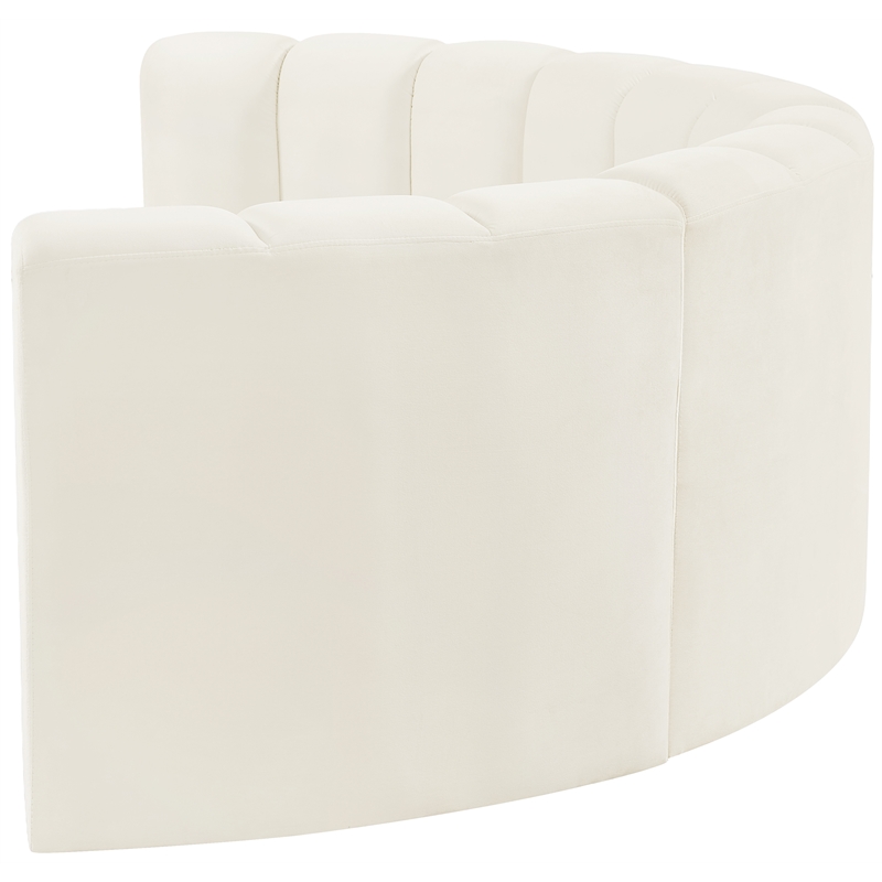 Bowery Hill Contemporary Soft Cream Velvet Modular Sectional