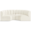 Bowery Hill Contemporary Soft Cream Velvet Modular Sectional