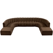 Bowery Hill Contemporary Soft Brown Velvet Modular Sectional