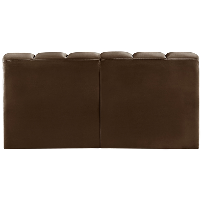 Bowery Hill Contemporary Soft Brown Velvet Modular Sectional