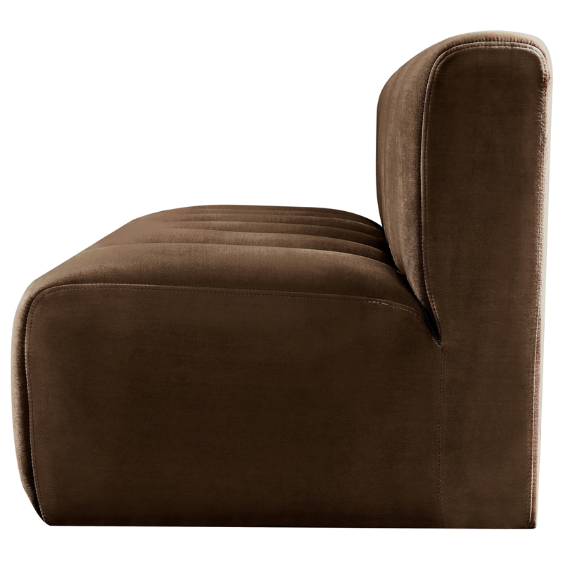 Bowery Hill Contemporary Soft Brown Velvet Modular Sectional
