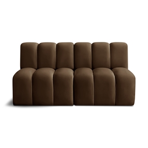 Bowery Hill Contemporary Soft Brown Velvet Modular Sectional