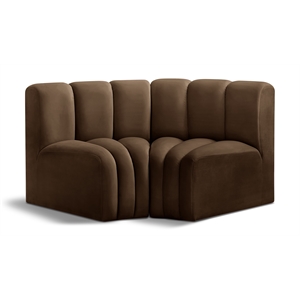 Bowery Hill Contemporary Soft Brown Velvet Modular Sectional