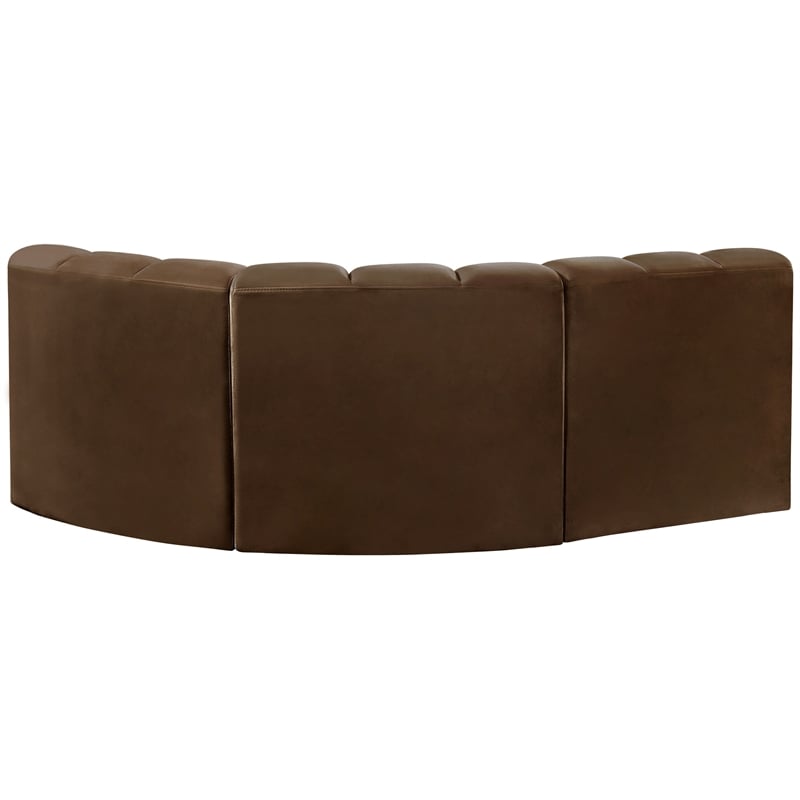 Bowery Hill Contemporary Soft Brown Velvet Modular Sectional