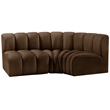 Bowery Hill Contemporary Soft Brown Velvet Modular Sectional