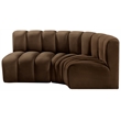 Bowery Hill Contemporary Soft Brown Velvet Modular Sectional
