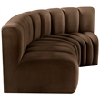 Bowery Hill Contemporary Soft Brown Velvet Modular Sectional