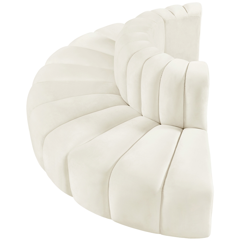 Bowery Hill Contemporary Soft Cream Velvet Modular Sectional