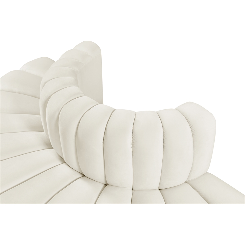 Bowery Hill Contemporary Soft Cream Velvet Modular Sectional