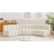 Bowery Hill Contemporary Soft Cream Velvet Modular Sectional