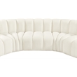 Bowery Hill Contemporary Soft Cream Velvet Modular Sectional