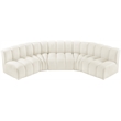 Bowery Hill Contemporary Soft Cream Velvet Modular Sectional