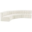 Bowery Hill Contemporary Soft Cream Velvet Modular Sectional