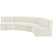 Bowery Hill Contemporary Soft Cream Velvet Modular Sectional