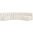 Bowery Hill Contemporary Soft Cream Velvet Modular Sectional