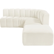 Bowery Hill Contemporary Soft Cream Velvet Modular Sectional