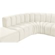 Bowery Hill Contemporary Soft Cream Velvet Modular Sectional