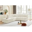 Bowery Hill Contemporary Soft Cream Velvet Modular Sectional