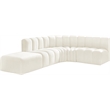 Bowery Hill Contemporary Soft Cream Velvet Modular Sectional