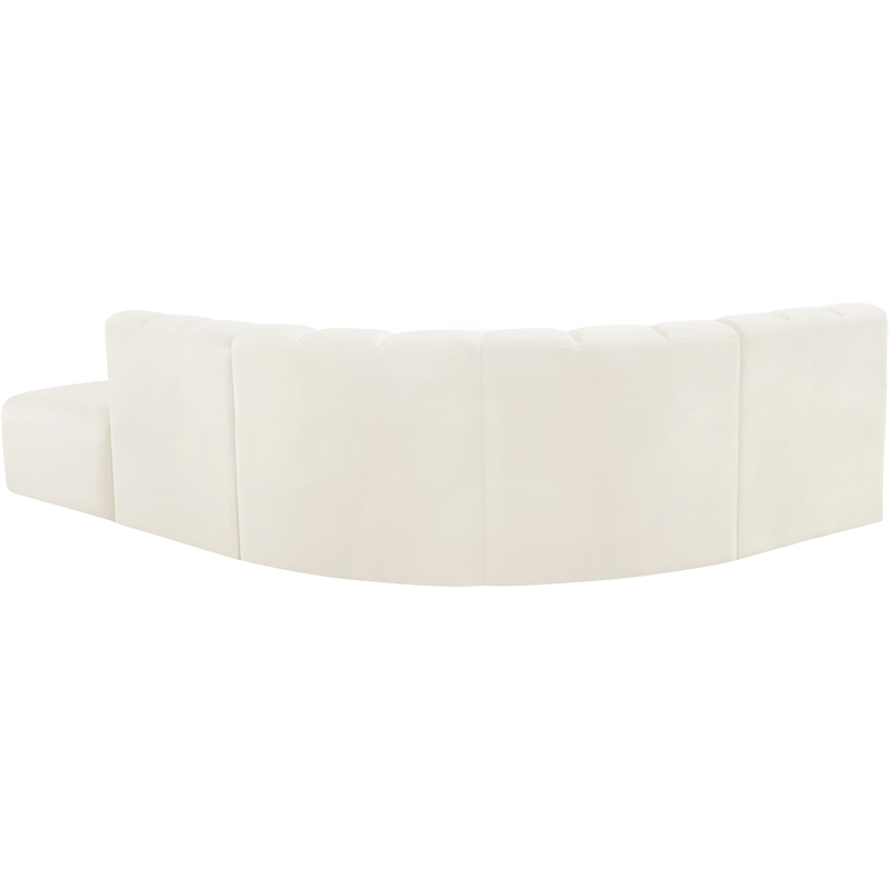 Bowery Hill Contemporary Soft Cream Velvet Modular Sectional