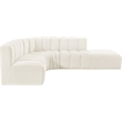 Bowery Hill Contemporary Soft Cream Velvet Modular Sectional