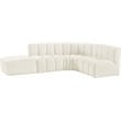 Bowery Hill Contemporary Soft Cream Velvet Modular Sectional