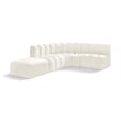 Bowery Hill Contemporary Soft Cream Velvet Modular Sectional