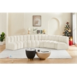Bowery Hill Contemporary Soft Cream Velvet Modular Sectional