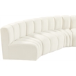 Bowery Hill Contemporary Soft Cream Velvet Modular Sectional