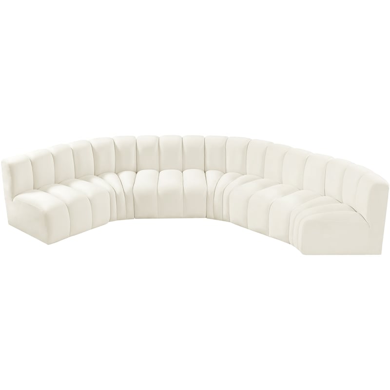 Bowery Hill Contemporary Soft Cream Velvet Modular Sectional