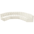 Bowery Hill Contemporary Soft Cream Velvet Modular Sectional