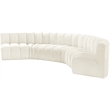 Bowery Hill Contemporary Soft Cream Velvet Modular Sectional