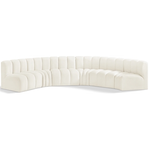Bowery Hill Contemporary Soft Cream Velvet Modular Sectional